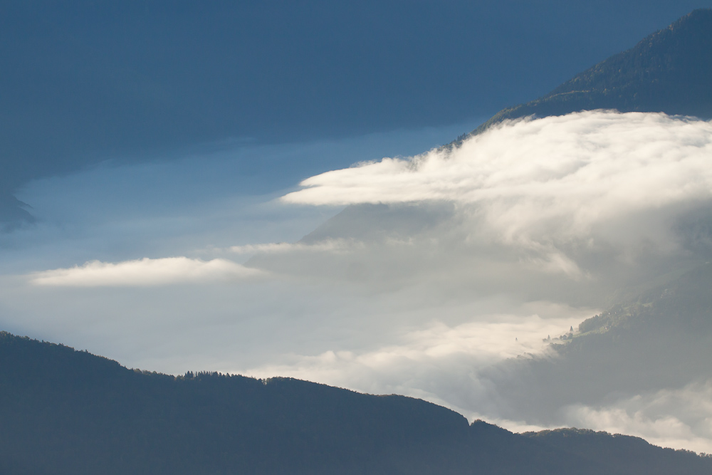 Nuages bas dans la vallée de l'Isère