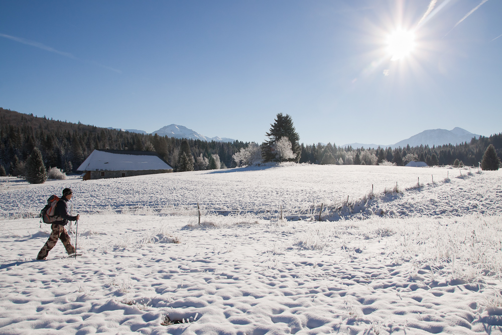 Randonnee apres une chute de neige fraiche