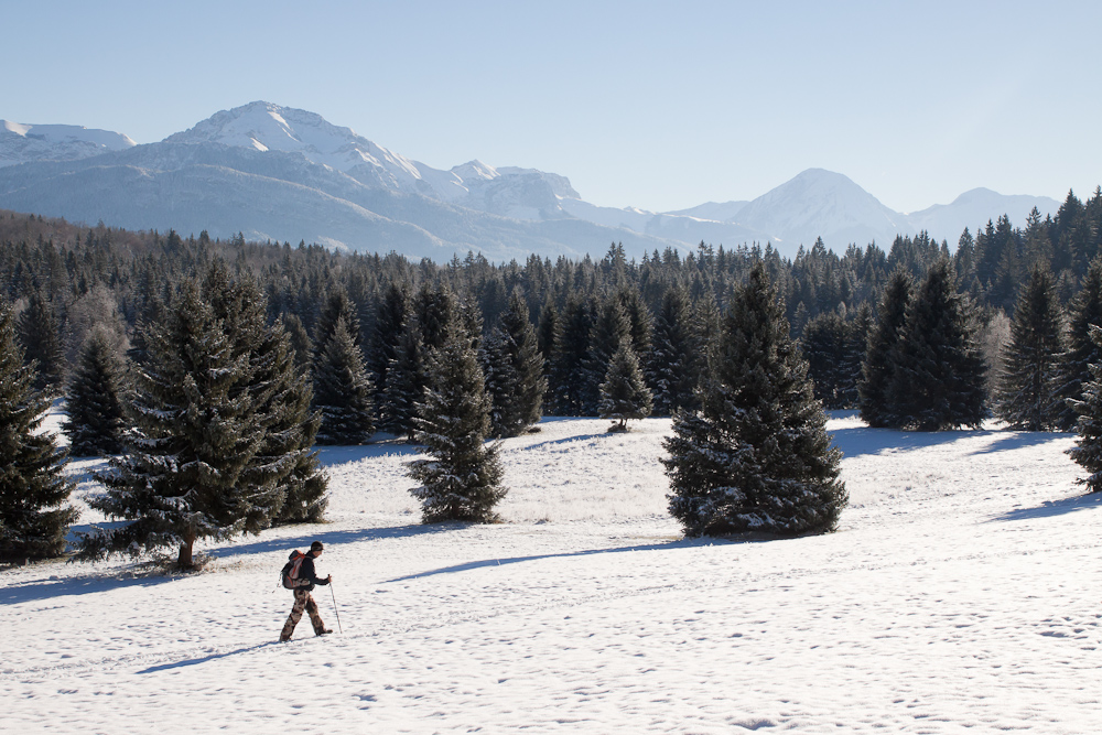 Randonnee apres une chute de neige fraiche