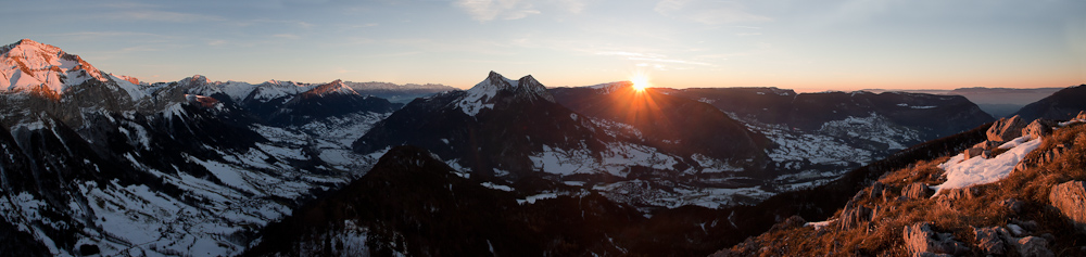 Coucher du soleil sur le Trélod et le Colombier