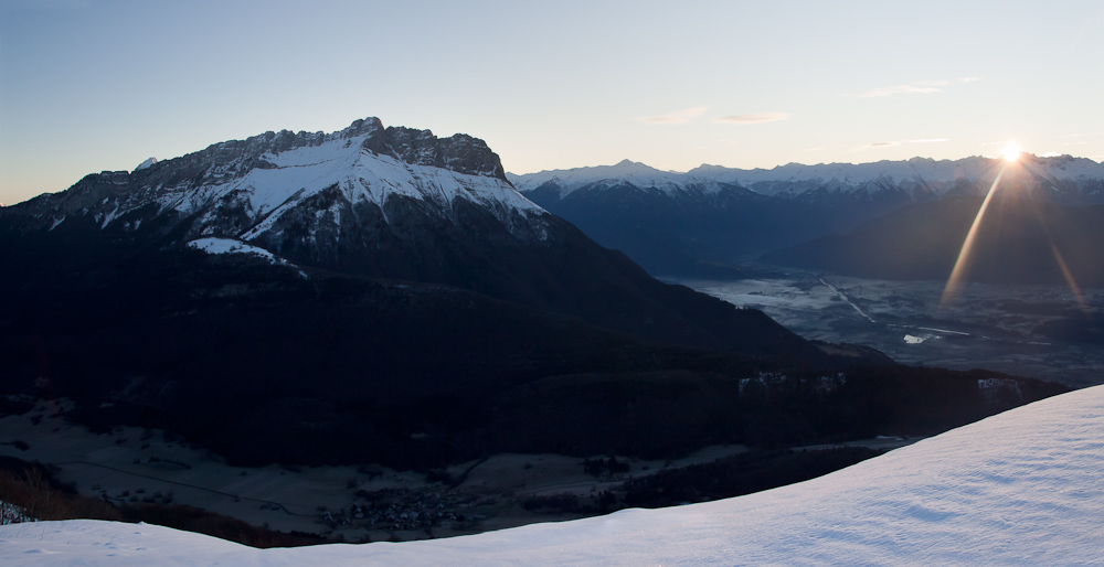 Lever de soleil sur la vallée de l'Isère