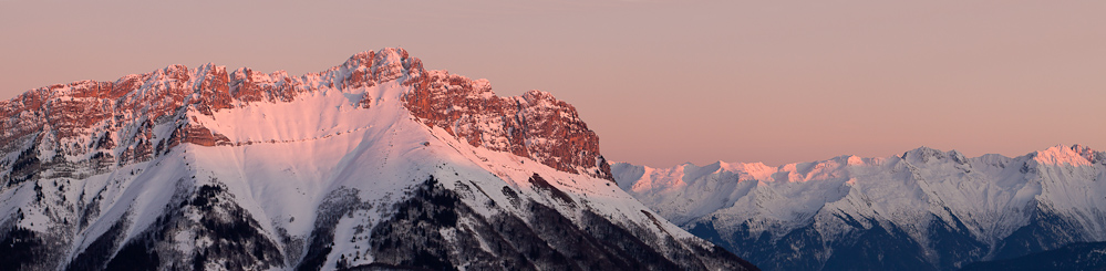 Coucher du soleil sur la dent d'Arclusaz